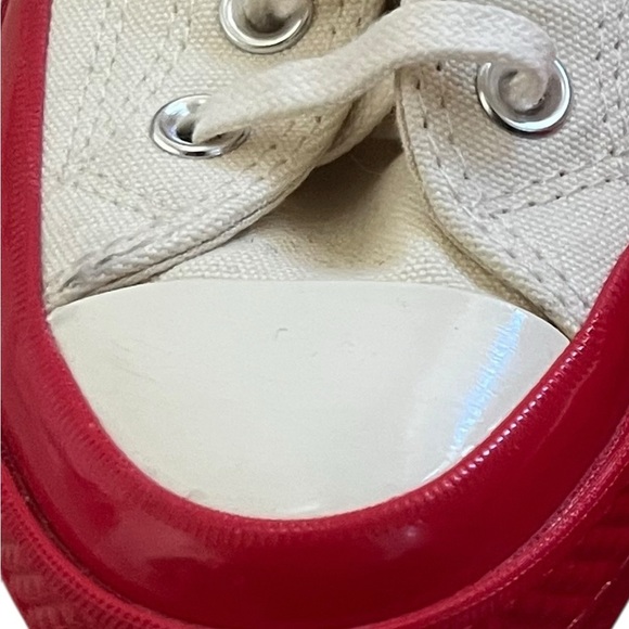 Comme des Garcons Play x Converse Red Sole Low Top Off White Sneakers US 8 - Picture 9 of 10